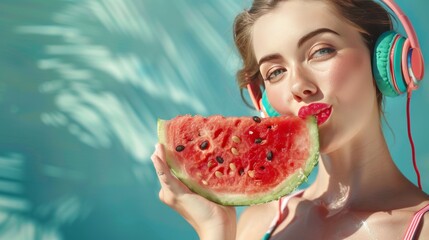 Summer Vibes with Watermelon and Music