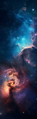 Galactic Dreamscape: A Stellar Tapestry, vertical wallpaper, space wallpaper, galaxy background, vertical space illustration
