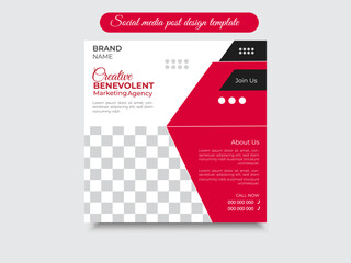 Creative marketing agency social media post template design