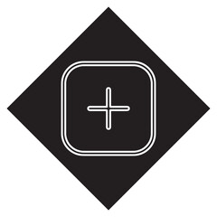 Fototapeta premium Add icon vector. Plus logo design. Medical cross vector icon illustration in rhombus isolated on white background