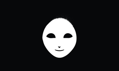 white mask on black background