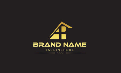 AB BA real estate Letter logo, real estate house, AB house logo, real estate sign