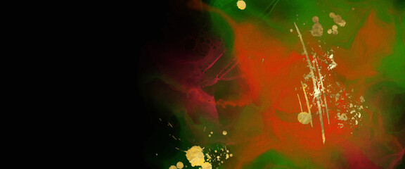 Luxury red, black, gold background marble liquid ink art. Vector illustration.