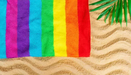 Papier Peint photo autocollant Jaune LGBT colored beach towel