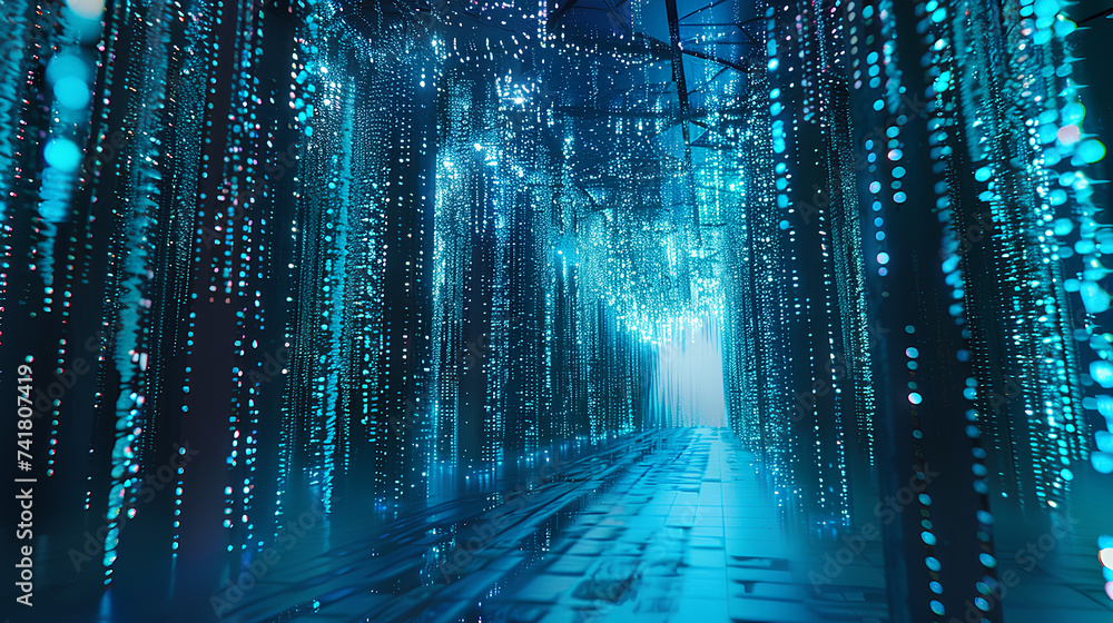 Wall mural 3d software code structure.