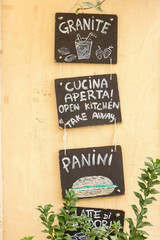 Noto, Sicily. Europe Cafe serving granita and sandwiches.