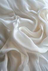 Obraz premium Soft White Fabric Folds on a Plain Background