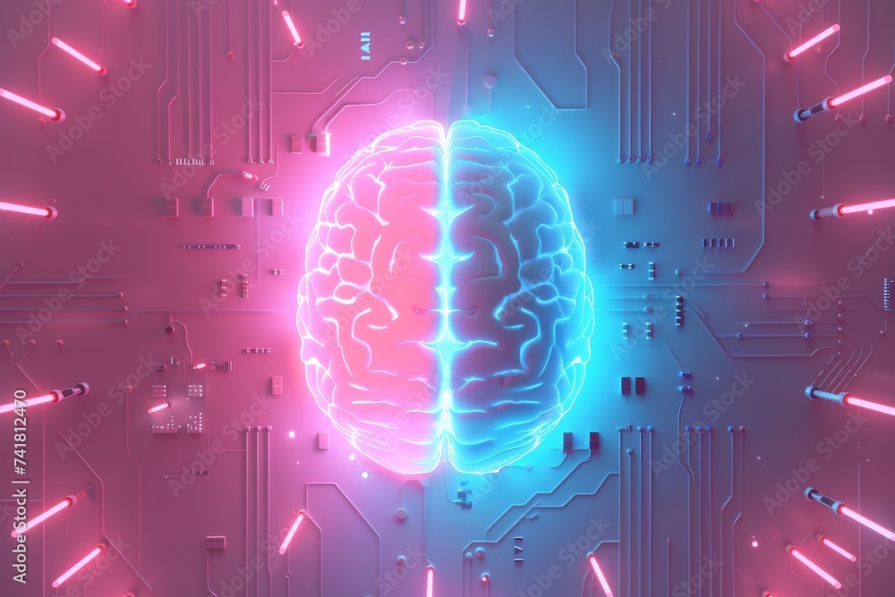 Poster ai brain chip cholecystokinin. artificial intelligence brain health research human ai libraries mind