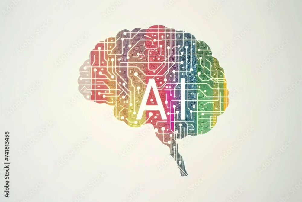 Poster ai brain chip goals. artificial intelligence norepinephrine human doping mind circuit board. neurona