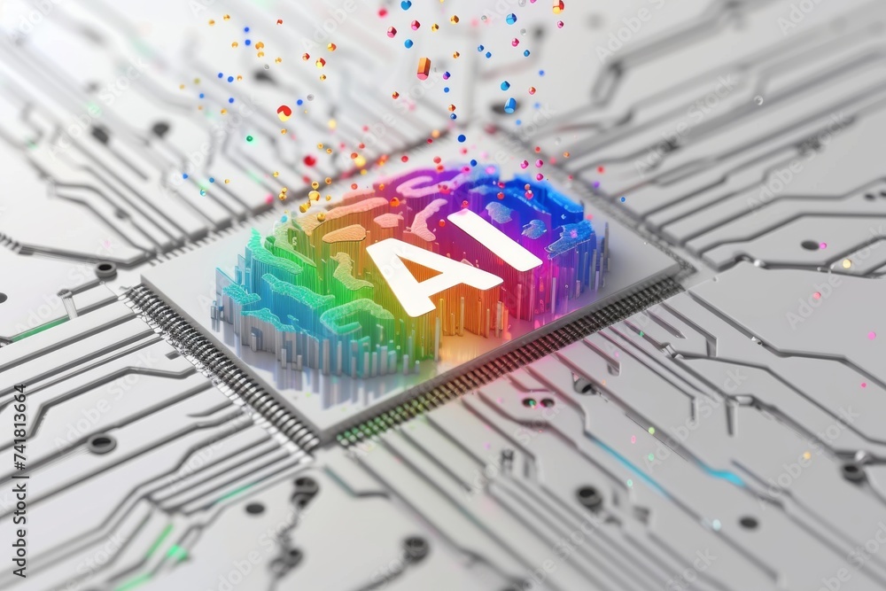 Poster ai brain chip distributed feedback laser. artificial intelligence transfer learning human ux design 