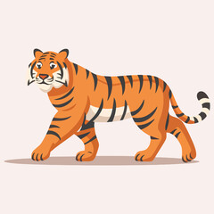 Tiger walking vector illustration