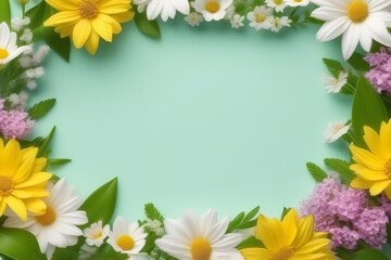Frame made of flowers with place for text