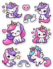 Enchanting Unicorns Stickers. Sticker Unicorn PNG