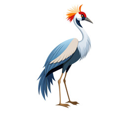 Obraz premium Crane Bird vector isolated on white