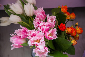 beautiful colourful blossoming flowers bouquet of fresh flower