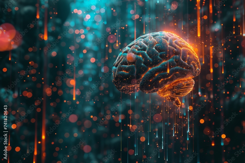 Aufkleber ai brain chip forward momentum. artificial intelligence neurodevice mind nlp axon. semiconductor soi