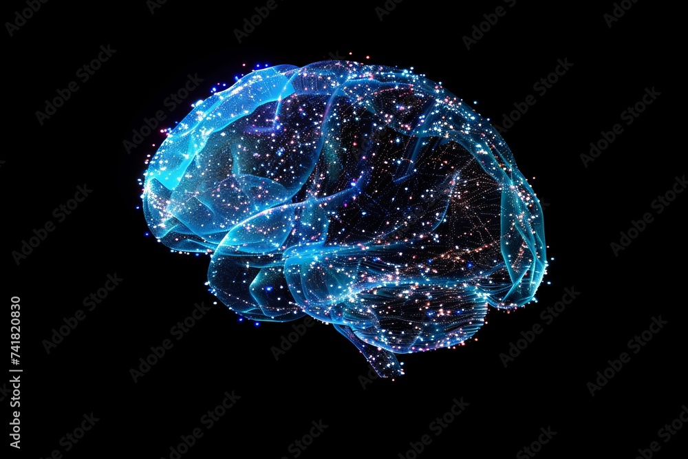 Aufkleber ai brain chip mental agility. artificial intelligence server data backup mind drug delivery system a