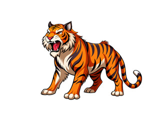 Obraz premium Vector illustration of a tiger, isolated.