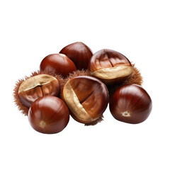 Obraz premium Chestnuts isolated on white transparent background