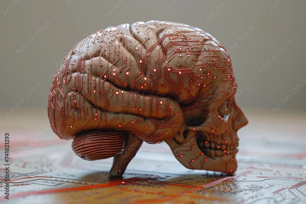 Poster ai brain chip foretell. artificial intelligence middle occipital gyrus mind cloud cost management ax