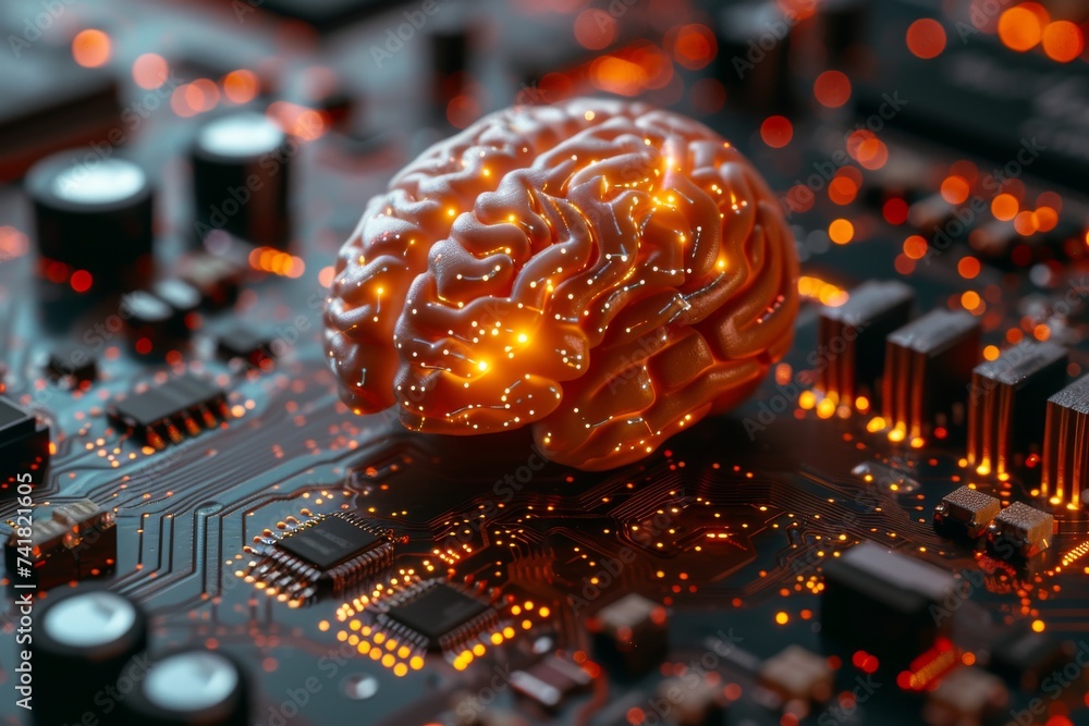 Poster ai brain chip synaptic processor. artificial intelligence page table mind platform as a service axon