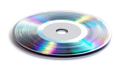 CD resting isolated against a pure white background