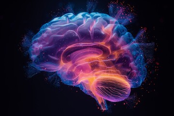 Fototapeta premium AI Brain Chip branding. Artificial Intelligence positron emission tomography mind operational amplifiers axon. Semiconductor ai operational efficiency circuit board pcb prototyping