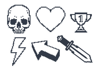 Video games monochrome set emblem