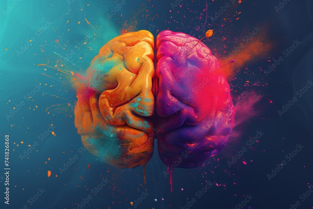 Poster ai brain chip silicon. artificial intelligence healthtech regulation human ghz mind circuit board. n
