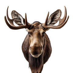 moose face shot isolated on transparent background PNG 
