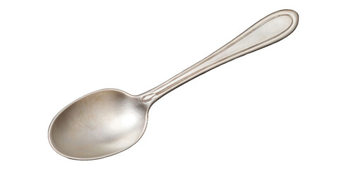 old silver spoon isolated on a white background