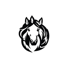 Obraz premium Horse heads vector silhouette vector illustration