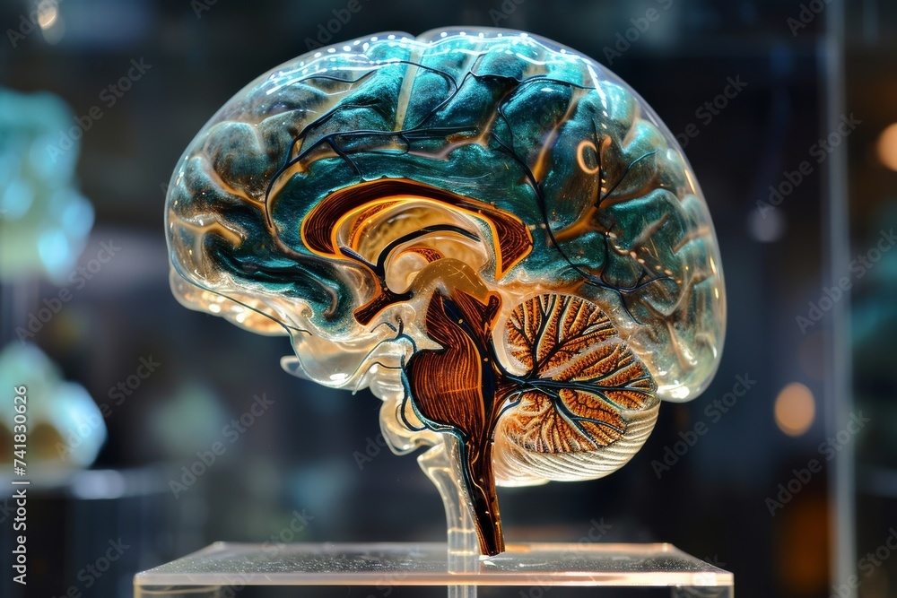 Poster ai brain chip precentral gyrus. artificial intelligence memory dysfunction mind icon downloading axo