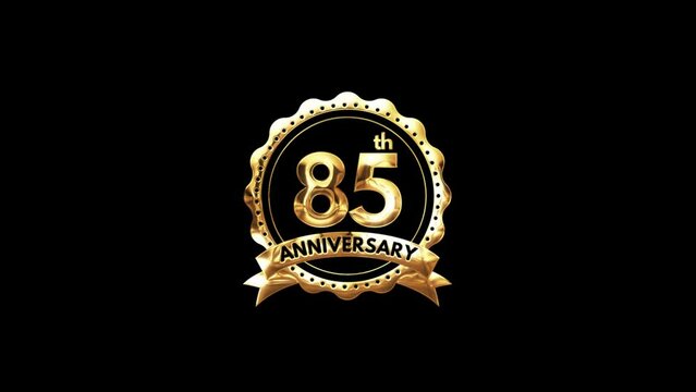 85th Anniversary luxury Gold Animation. Greeting for the 85th Anniversary. Luxurious Animation Celebrating 85 Years of Excellence