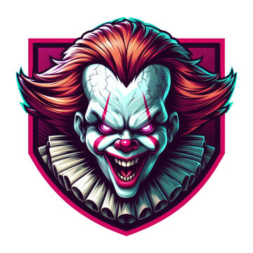 pennywise, evil, clown Mascot Logo, Esports gaming emblem, t-shirt print