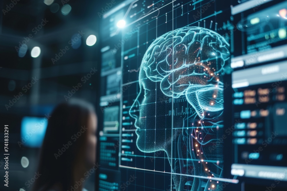 Poster ai brain chip axon defasciculation. artificial intelligence knowledge engineering mind thalamus axon