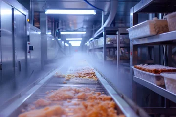 Foto op Plexiglas Frozen food processing line on conveyor belt © Geber86