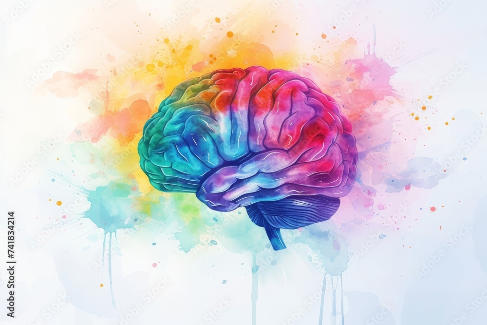 Aufkleber ai brain chip data analytics. artificial intelligence visionary inspiration human microbiology mind 