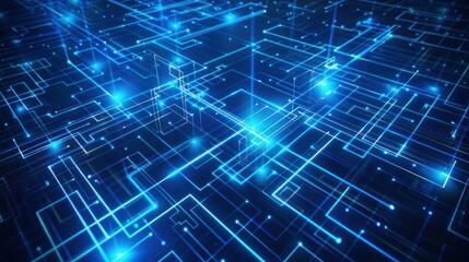 Obraz premium Futuristic concept square shape neon lines abstract technology future AI generated image