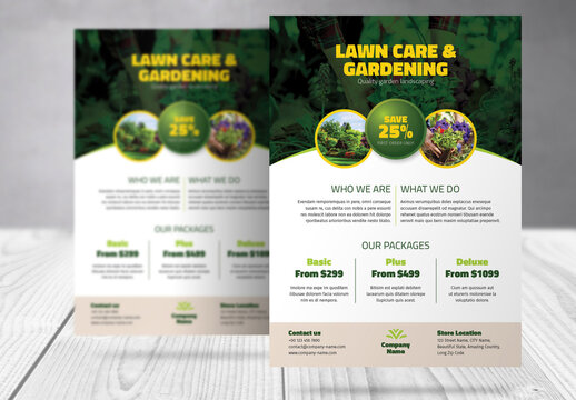 Landscape Gardening Services Lawn Care Flyer Template