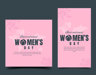 International Women's Day greeting social media post and story template