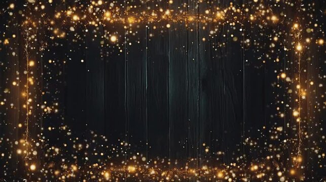 particles loop frame Transparent Video. Gold frame