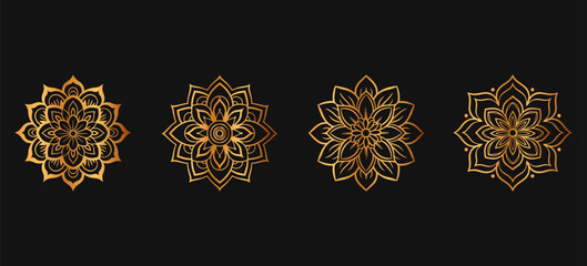 Mandala. Luxury golden Round Ornament Pattern. Henna tattoo mandala. Mehndi style. luxury mandala, golden pattern - obrazy, fototapety, plakaty