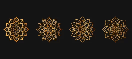 Fotobehang Mandala. Luxury golden Round Ornament Pattern. Henna tattoo mandala. Mehndi style. luxury mandala, golden pattern © Creative Art7