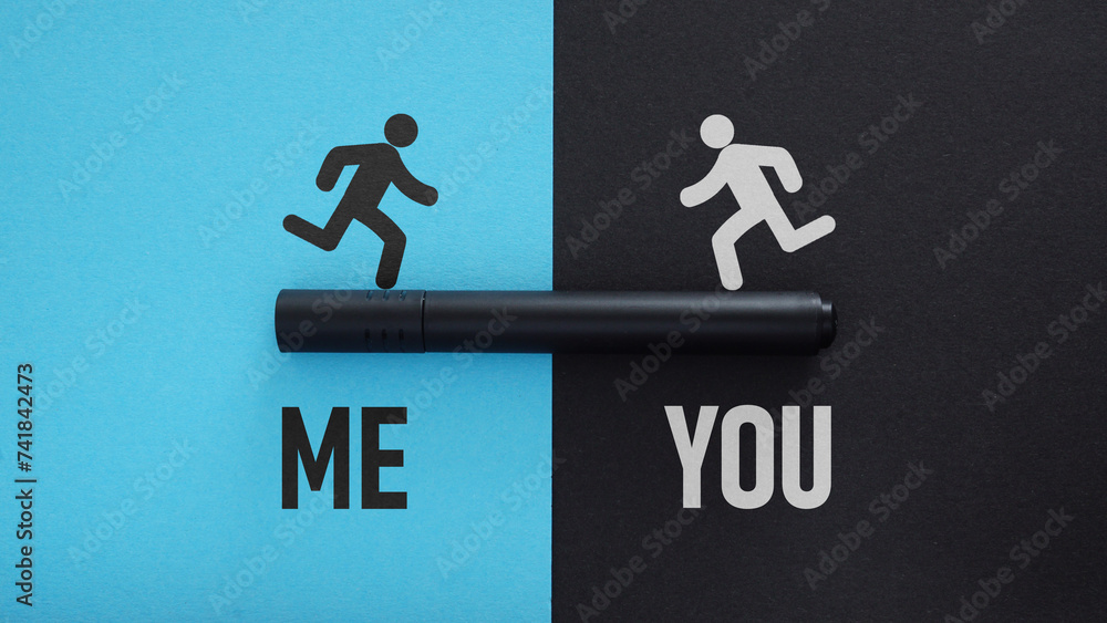 Aufkleber You versus Me is shown using the text
