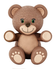 Teddy bear isolated on transparent background. 3D illustration