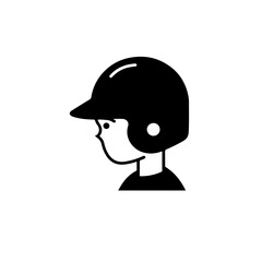 Obraz na płótnie Canvas Boy In Baseball Helmet Logo Design