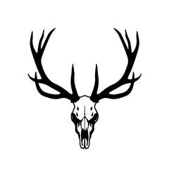 Naklejka premium Elk Skull Logo Design