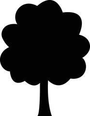 Tree flat icon. Plants, landscape design, fir tree, succulent, privacy shrub, lawn grass, flowers black vector isolated on transparent background. tree simple silhouettes nature.