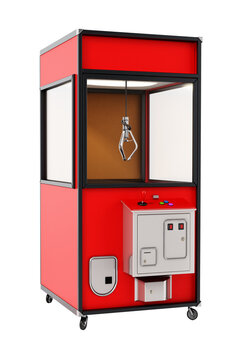 Toys vending machine with crane. Transparent background. 3D illustration